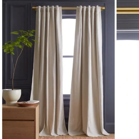 NWT Cotton Slub Room Darkening Curtain in Natural l 48 x 108 - Picture 1 of 4